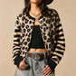 Kvinner leopardmønstret cardigan