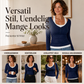 Damegenser med fargeblokk-design, falsk 2-delt topp
