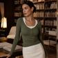 Damegenser med fargeblokk-design, falsk 2-delt topp