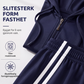 Dame stripet sett med glidelåsgenser og bukser
