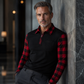 Menns uformell langermet skjorte med halvglidelås