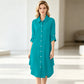 Dame uformell langermet bluse med knappestolpe