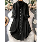 Dame uformell langermet bluse med knappestolpe