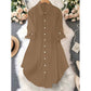 Dame uformell langermet bluse med knappestolpe