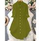 Dame uformell langermet bluse med knappestolpe