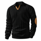 Genser med krage for menn, uformell ensfarget pullover