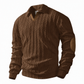 Genser med krage for menn, uformell ensfarget pullover