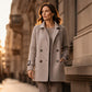 Dame uformell dobbeltspent kåpe med revers