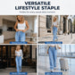 Casual-jeans med snøring og vide ben for kvinner