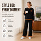Dame casual sweatshirt og vidbuksesett