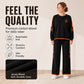 Dame casual sweatshirt og vidbuksesett