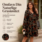 Elegant kjole med lønnebladtrykk for kvinner