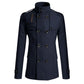 Dobbeltradet trenchcoat i slim fit for menn