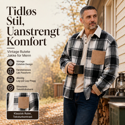 Uformell rutete skjortejakke for menn