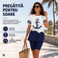 Set de top tunică imprimată casual pentru femei și pantaloni scurți
