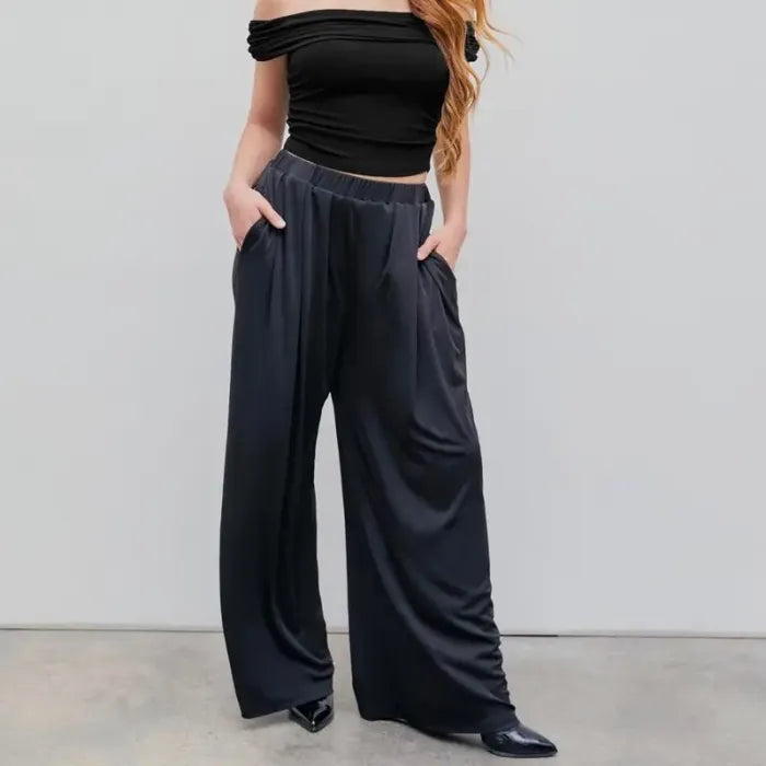 💕Reduceri de vară – 50% reducere!!✨Pantaloni casual elastici, cu croi larg-1