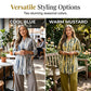 🔥Noutăți și Oferte Speciale - Set de două piese pentru femei, cu imprimeu tie-dye, decolteu în V și mâneci suflecate, pantaloni asortați